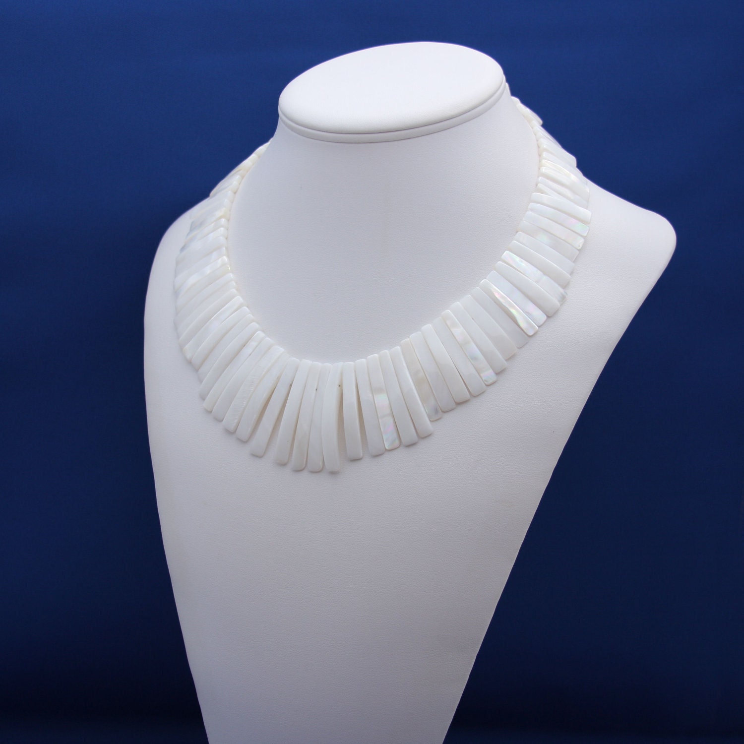 Mother of Pearl Bib Statement Necklace-Island Princess