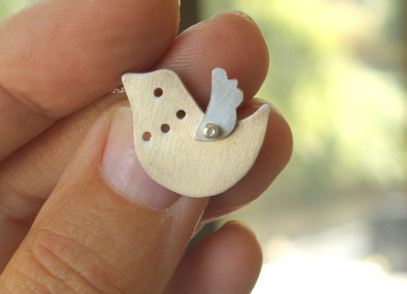 Come With Me Bird Necklace Riveted Wing