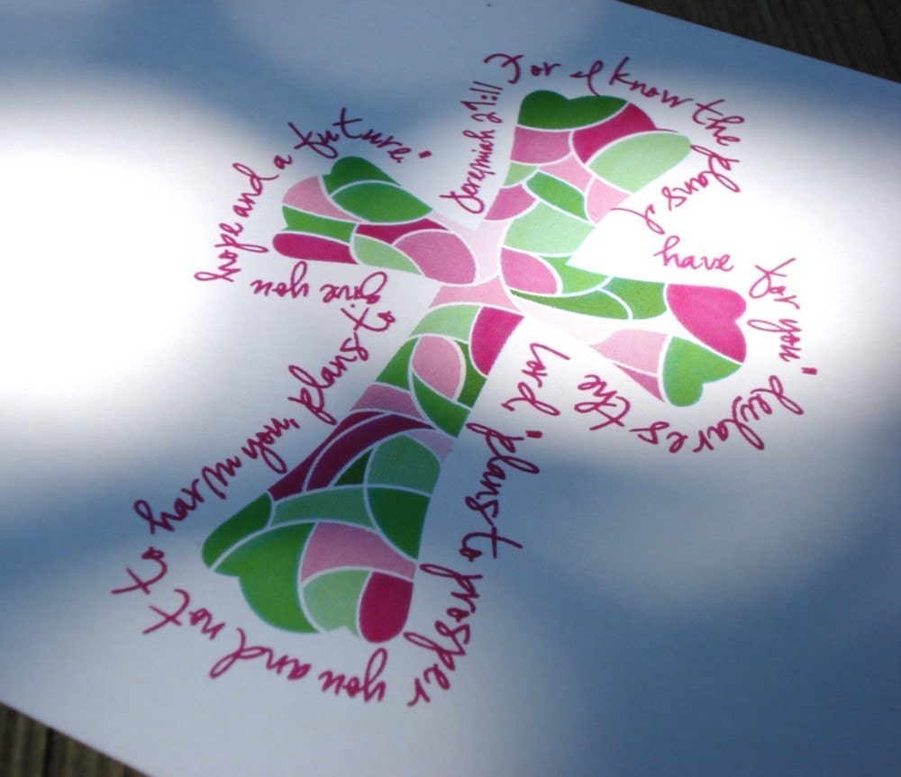 Jeremiah 29-11 Mosaic Cross Printable Stationery