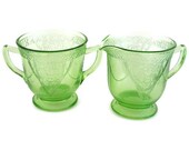 Cream and Sugar Federal Glass