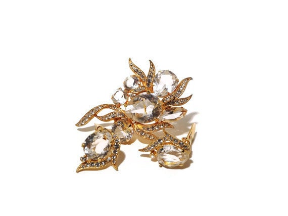 Vintage EISENBERG ICE Brooch And Earrings