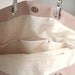 Tote Bag, Beach Bag - Blush Linen with Metallic Silver Leather Handles