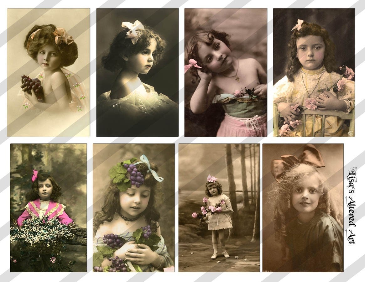 Digital Collage Sheet Bows (Sheet no.  PS16) Vintage Images-Instant Download