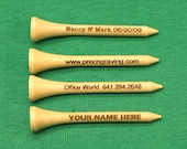 Set  of (20) Personalized Laser Engraved Golf Tees 2-1/8 in.