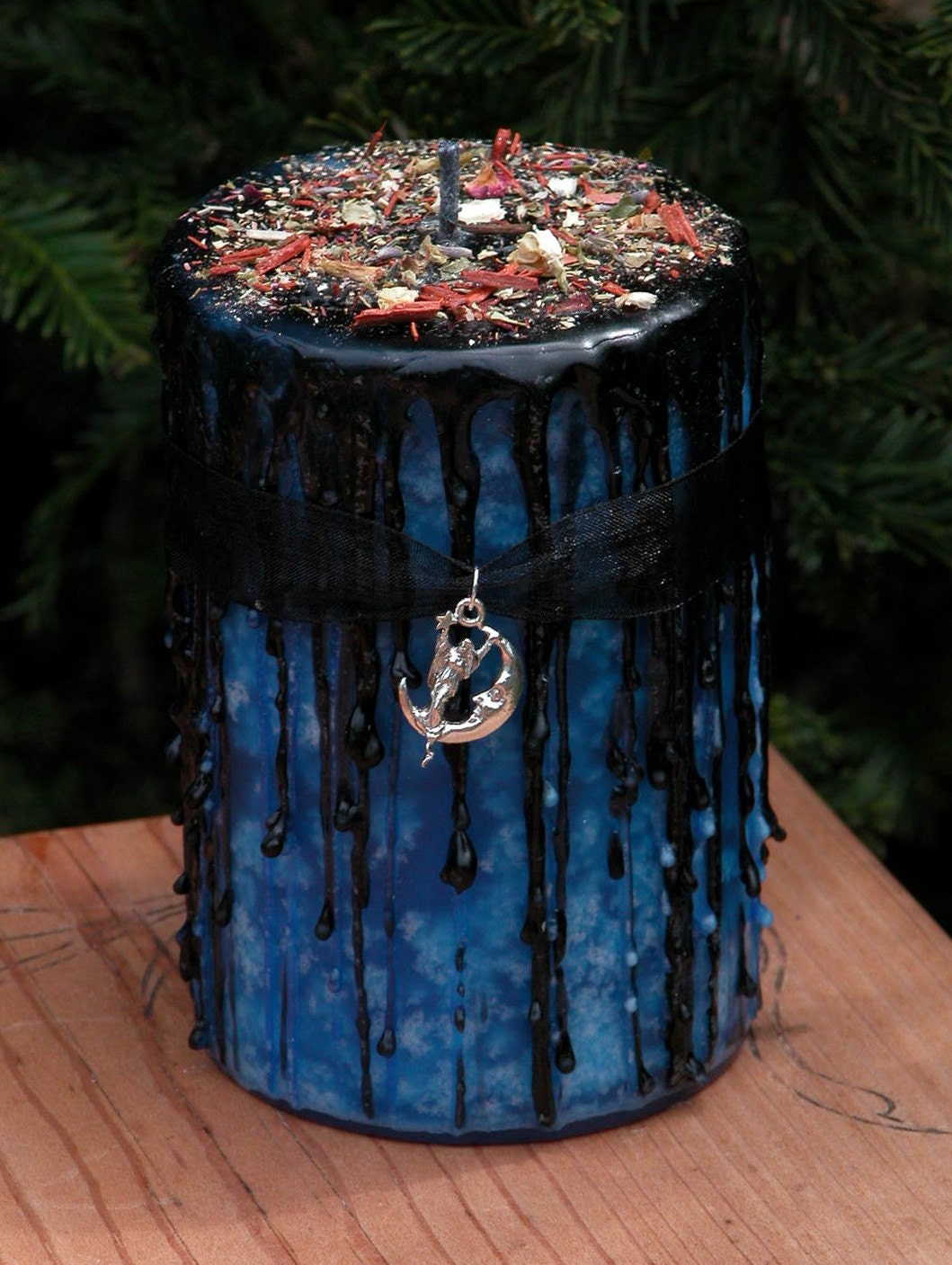 Night Magick . Herbal Alchemy Candle 2x3 . Amber, Lavender, Vanilla, Sandalwood . Night Divine Lunar Magick, Witching Hour, Peace, Balance