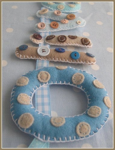 Personalized Boys Name garland banner padded lowercase Dots and Buttons