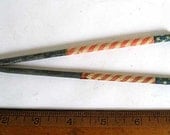 Two Antique 1880 Vintage School Slate Pencils with Patriotic Stars and Stripes Paper Wraps, Never Used