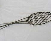 1930's Vintage Twisted Double Handle Wire Ware Kitchen Strainer, Whisk Tool