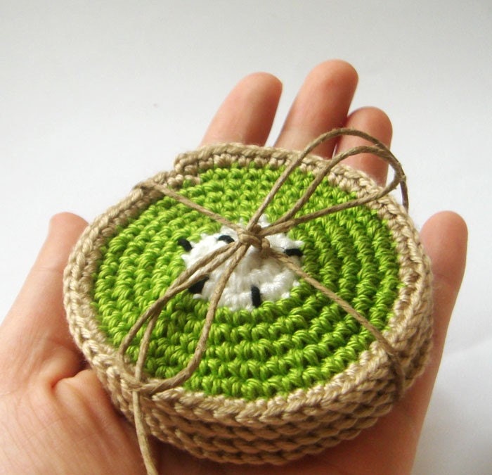 Easter spring kiwi fruit coasters (set of 4) Entertaining Eco friendly Christmas Hostess Gift. Stocking Stuffer