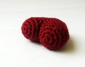 SALE Garnet crocheted heart wedding favor