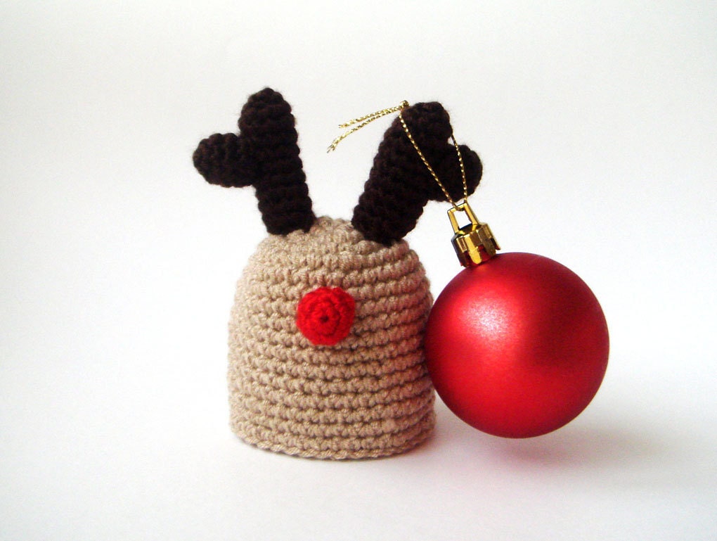 christmas hostess Egg Hat - Egg Warmer - Egg Cozy Santa's Rudolph Deer