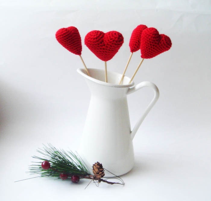 Love hearts (set of 4) wedding favor  valentine