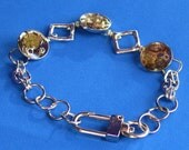 Adjustable bracelet Steampunk Industrial clasp Brass gears Encased Vintage watch parts Mixed plated metals Unisex