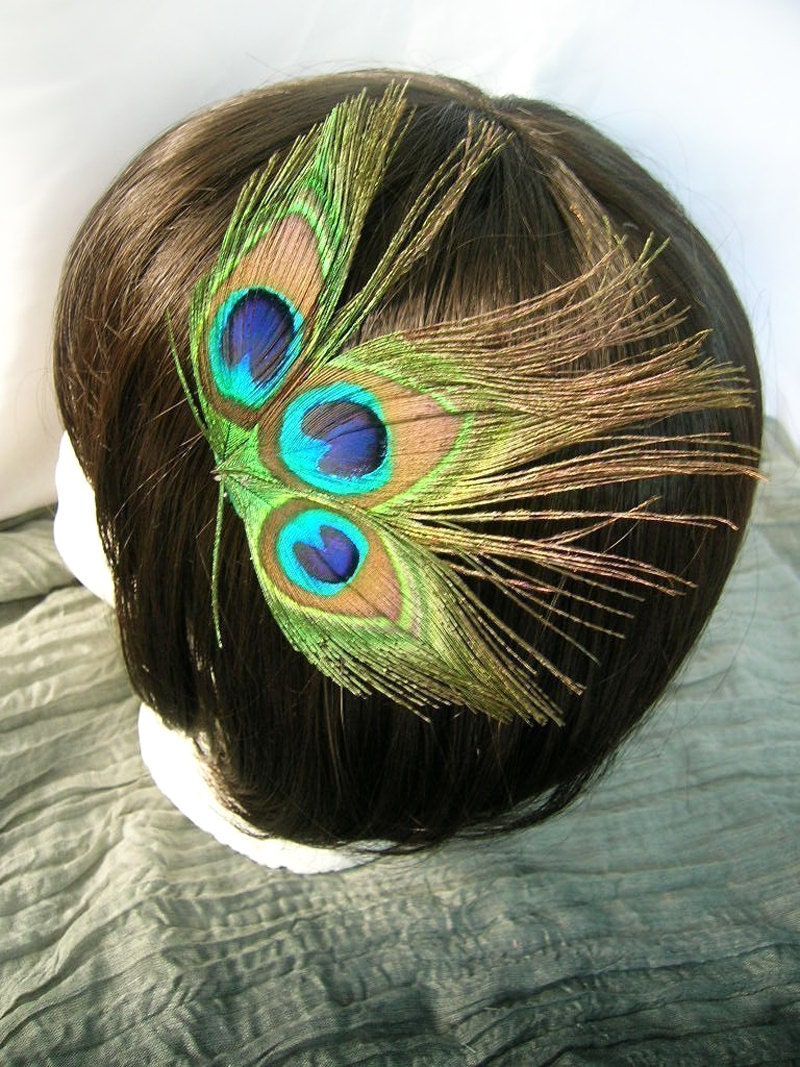 Wholesale Peacock feather hair clip - WINRY Design - CHOOSE headband, hair clip, comb (6 Pieces)
