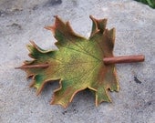 Autumn Oak Leaf Leather  Hair Cup