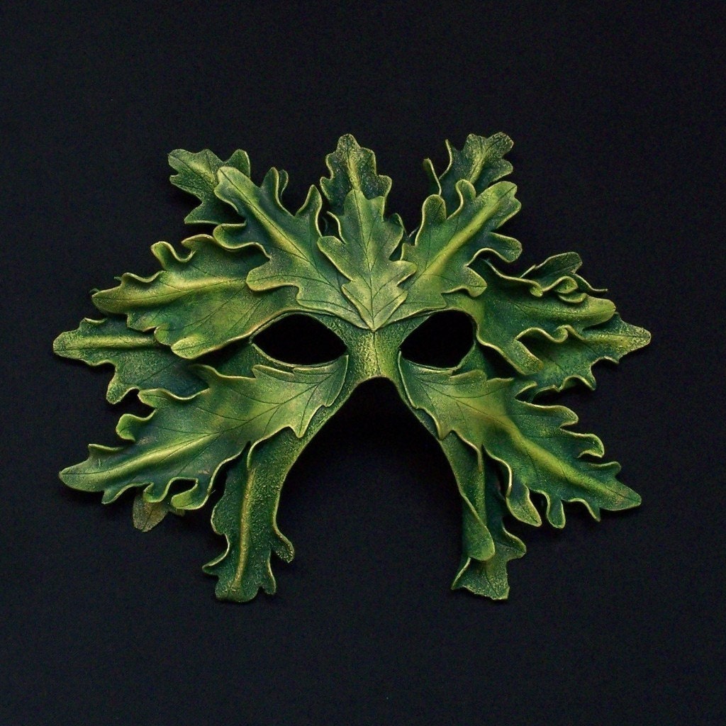 White Oak Leaf Greenman Mask