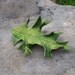 Leather Oak Leaf Hair Barrette in Green