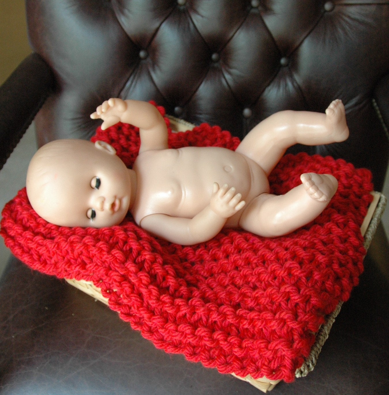 Baby Brights Mini Blanket Baby Photography Prop In Red