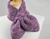Hand Knit Keyhole Scarf In Purple The Original Stay Put Scarf