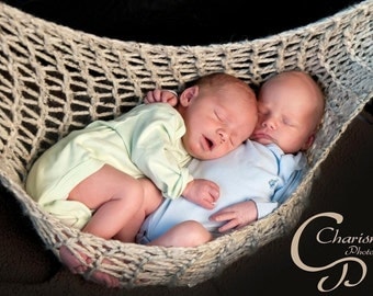Baby HAMMOCK Hanging Cocoon Stork Pouch In Oatmeal or Gray Marble