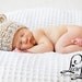 Baby Girl Hat or Baby Boy Hat Hand Knit Bear Hat To Match Cocoon Photo Prop