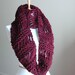 Infinity Scarf Chunky Hand Knit Drop Stitch in Burgandy Claret Original Design