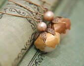 A sudden birth. vintage flower bud earrings.