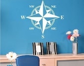 Compass Wall Decal  - Vinyl Sticker Wall Art