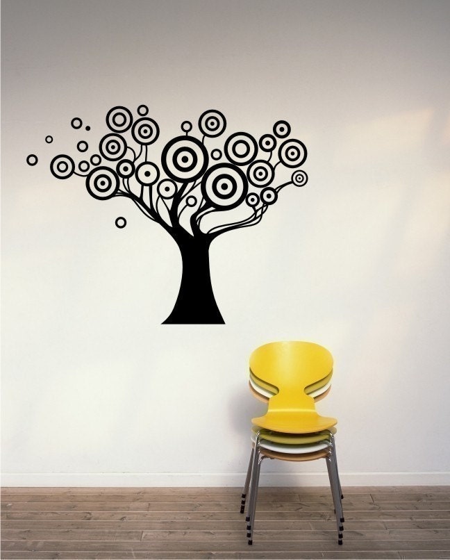 Tree Wall Decal - Circle Tree - Vinyl Wall Stickers Art Graphics