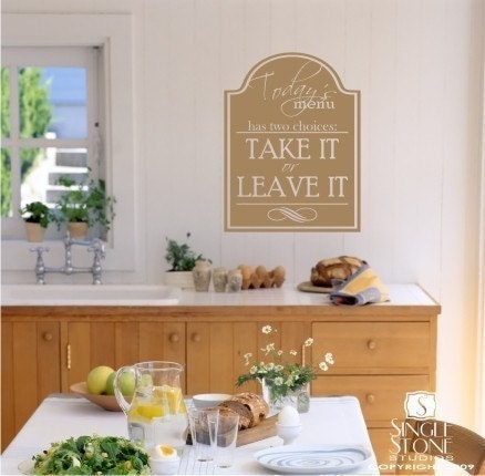 Wall Decals Kitchen Menu Sign - Vinyl Wall Stickers Art Graphics Words Lettering