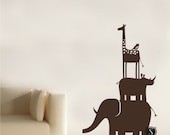 Kids Wall Decals Animal Safari Stack - Vinyl Wall Art