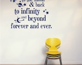 Wall Decals Text Moon and Back Kids Wall Quotes