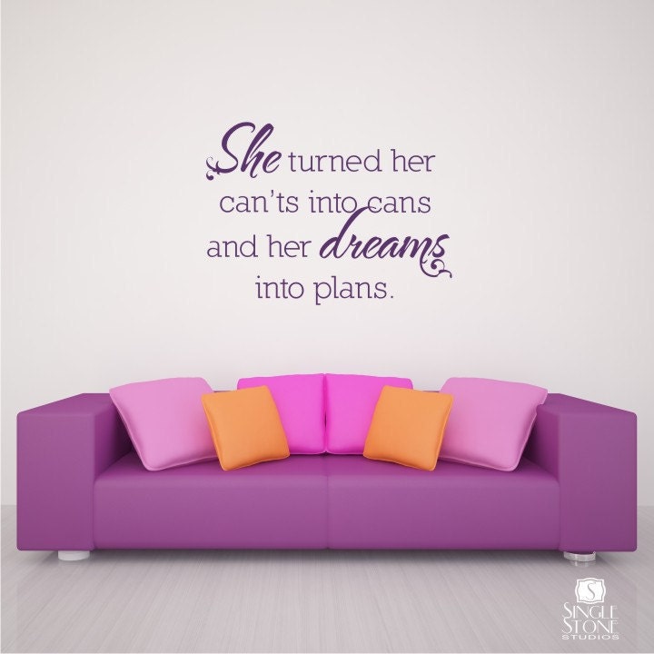 Wall Decal Quote Can'ts Into Cans - Vinyl Text Wall Words Stickers Art Graphics