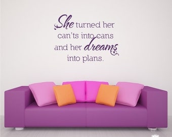 Wall Decal Quote Can'ts Into Cans - Vinyl Text Wall Words Stickers Art Graphics