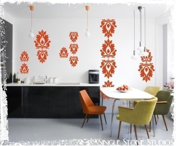 Wall Decals Rococo Wall Pattern - Vinyl Text Stickers Art Graphics