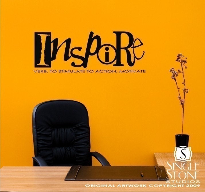 Wall Decals Quote Inspire Definition - Vinyl Text Stickers Art