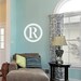 Monogram Wall Decals Simple Circle - Vinyl Text Wall Words Lettering Sticker Art