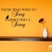 Wall Decals Wish To Sing -  Music Song Vinyl Text Wall Words Stickers Art