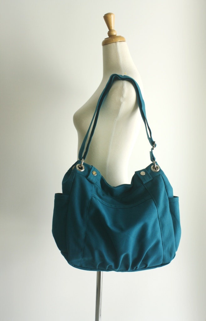 SALE - 10% OFF -  Anna in Teal  // messenger / shoulder bag / diaper bag / School bag /  Purse / tote / women / For her
