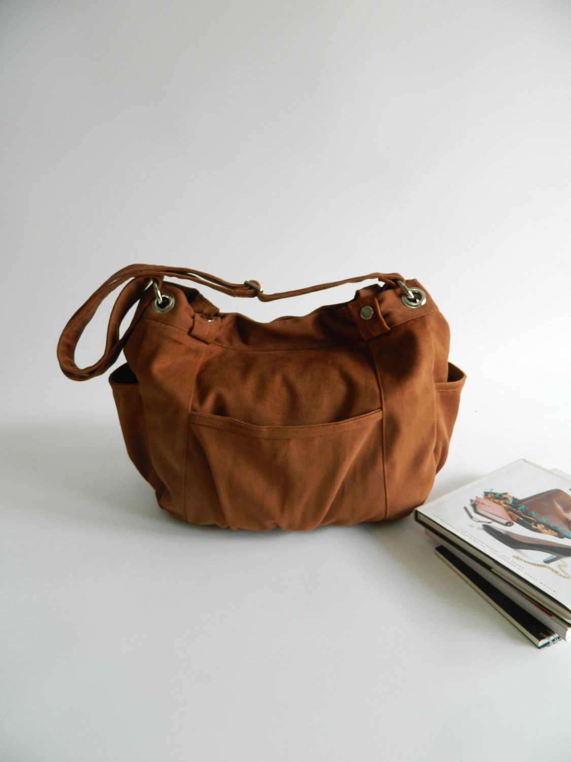 SALE - 10% OFF -  Anna in cognac  // messenger / shoulder bag / diaper bag / School bag /  Purse / tote / women / For her