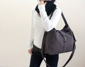 5th Anniversary 15% SALE -  Ashley in Gray // Messenger / Diaper bag / Tote / Purse /  Handbag / Shoulder bag / Women / For her