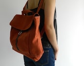SALE - 10% OFF - Tanya in pumpkin // Backpack / Satchel / Rucksack / Messenger / Laptop / Tote / Women/ For Her / For Him