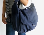 SALE - 10% OFF - Daniel in Navy //  Shoulder bag / Messenger / tote / Diaper bag / Handbag / For Her / new Mom / Women
