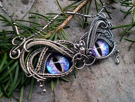 SOLD Gothic Steampunk Sterling Silver Evil Eye Pendant