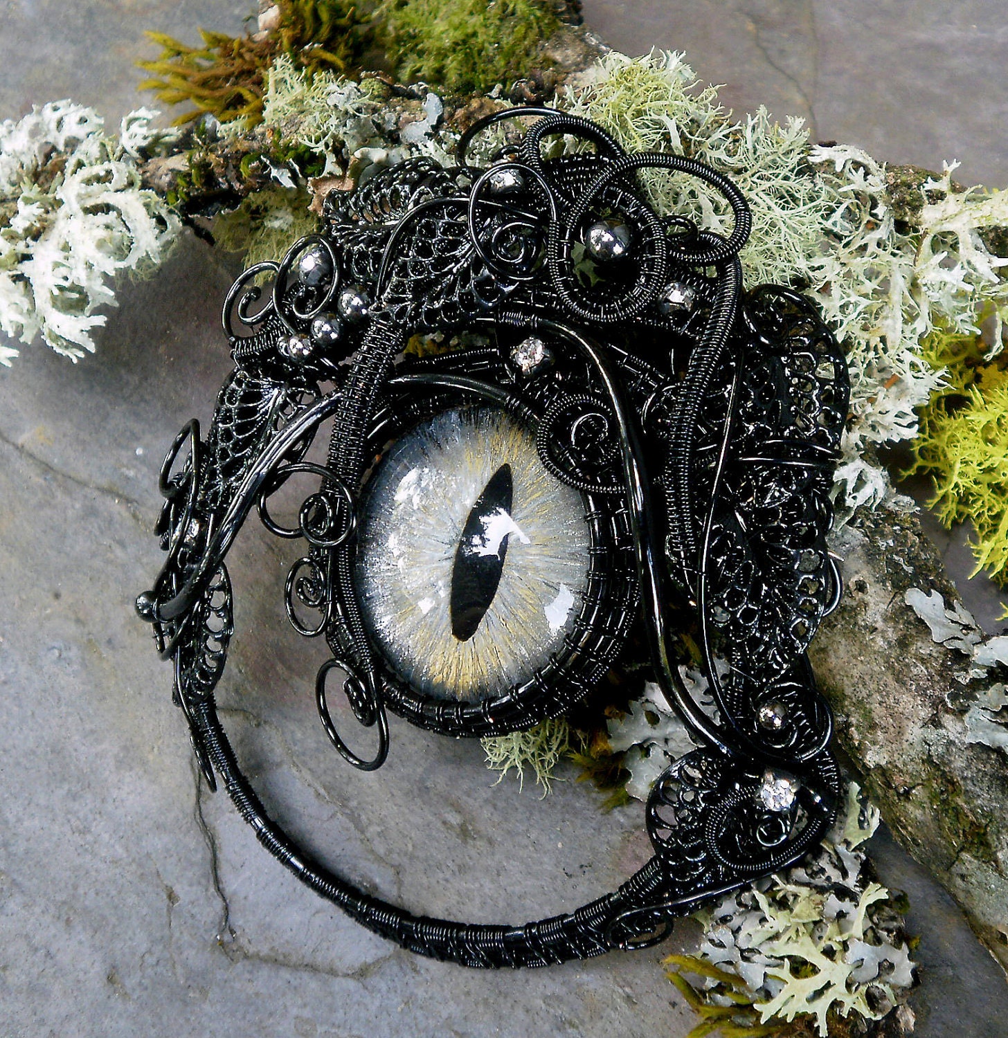 SOLD Gothic Steampunk Evil Eye Pin Brooch