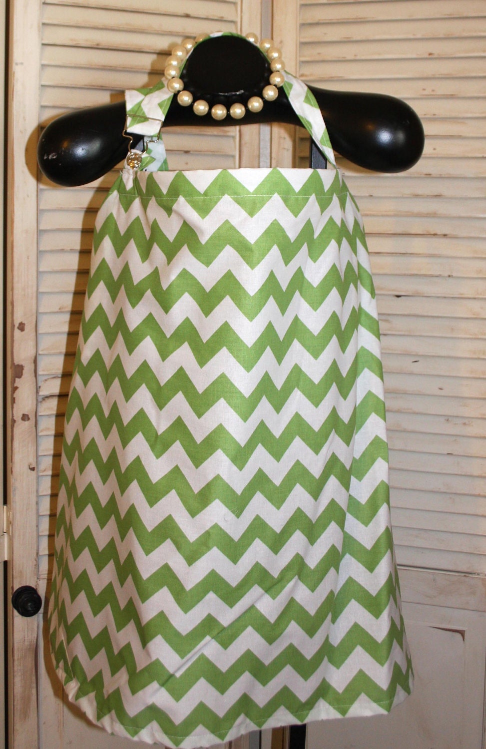 Nursing Cover - Apple Green Chevron HideAway Nursing Cover Up with OVERALL BUCKLE