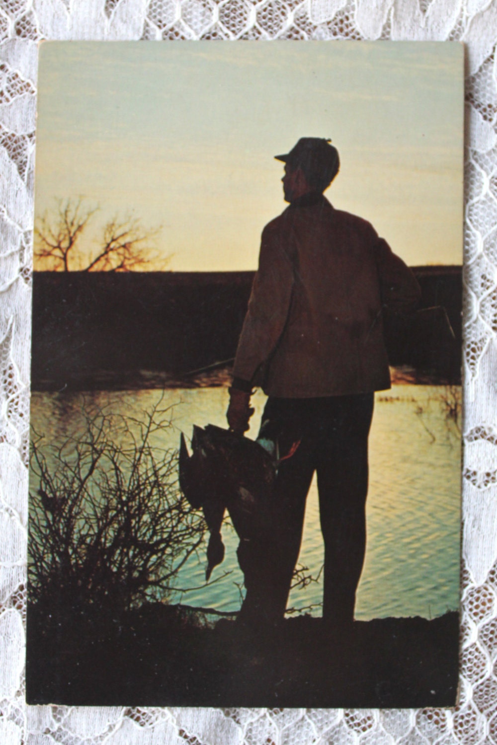 Vintage weird dead Duck Hunting Hunter postcards set of 29