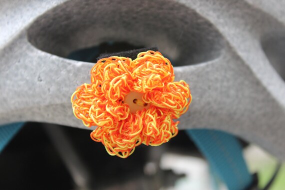 Orange and Yellow Reflective Flower Bicycle Accessory on Velcro- All sales become a donation to the American Lung Association