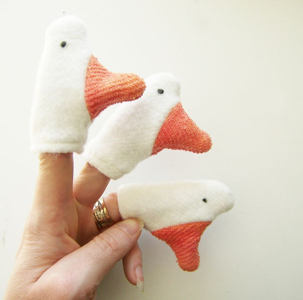 Eco Organic Finger Puppet Goose Duck Toy