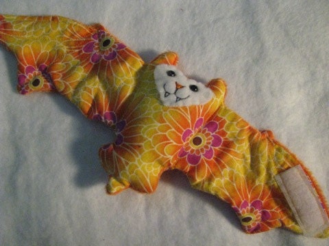 Chrysanthemum Flower bat stuffed animal, plush, softie, toy, coffee cozy, cup sleeve